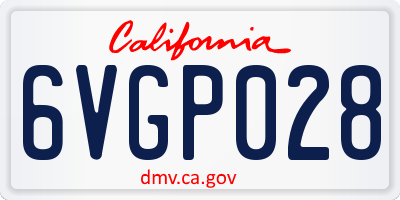 CA license plate 6VGP028