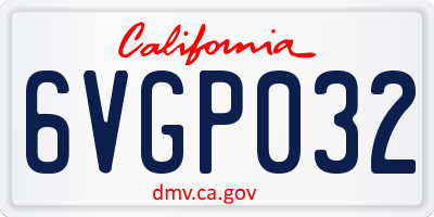 CA license plate 6VGP032