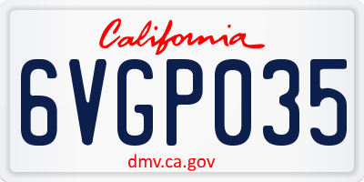 CA license plate 6VGP035