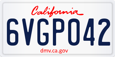 CA license plate 6VGP042