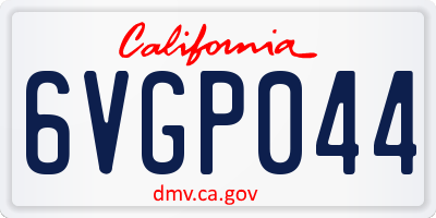CA license plate 6VGP044
