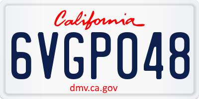 CA license plate 6VGP048