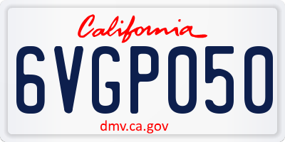 CA license plate 6VGP050