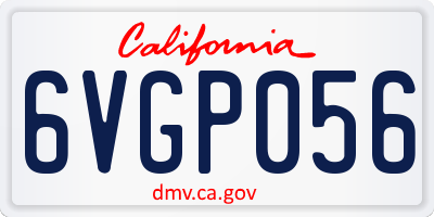 CA license plate 6VGP056