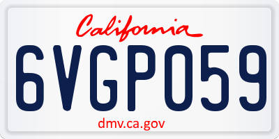 CA license plate 6VGP059