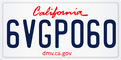 CA license plate 6VGP060