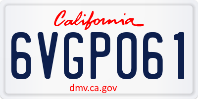 CA license plate 6VGP061