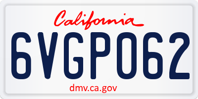 CA license plate 6VGP062