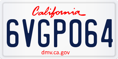 CA license plate 6VGP064