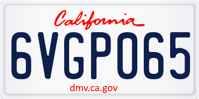 CA license plate 6VGP065