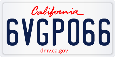 CA license plate 6VGP066