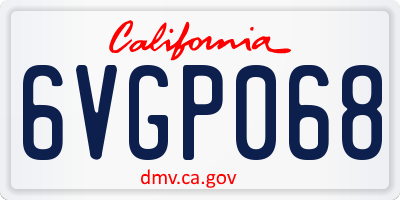 CA license plate 6VGP068