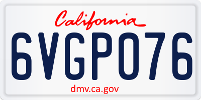 CA license plate 6VGP076