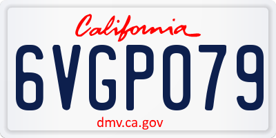 CA license plate 6VGP079