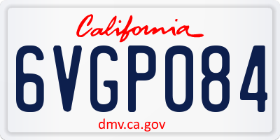 CA license plate 6VGP084