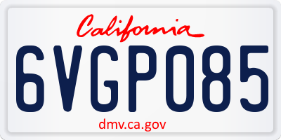 CA license plate 6VGP085