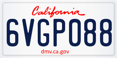 CA license plate 6VGP088