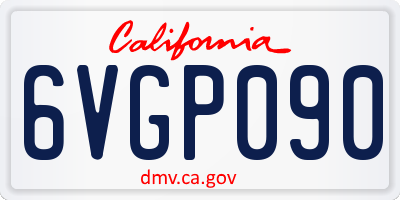 CA license plate 6VGP090