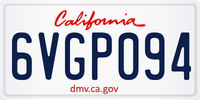 CA license plate 6VGP094