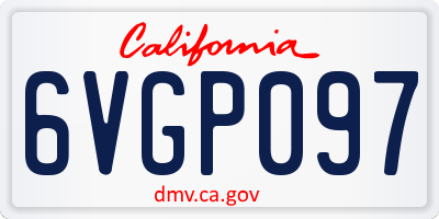 CA license plate 6VGP097
