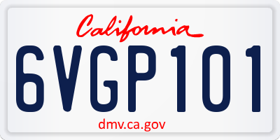 CA license plate 6VGP101