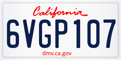 CA license plate 6VGP107