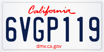 CA license plate 6VGP119