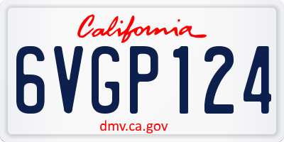 CA license plate 6VGP124