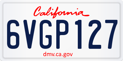 CA license plate 6VGP127