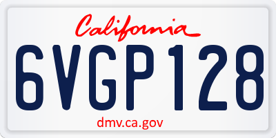 CA license plate 6VGP128