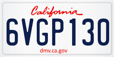 CA license plate 6VGP130