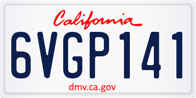 CA license plate 6VGP141