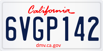 CA license plate 6VGP142