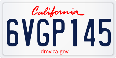 CA license plate 6VGP145