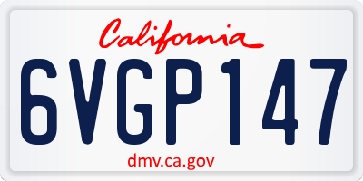 CA license plate 6VGP147