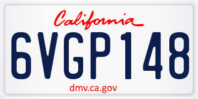 CA license plate 6VGP148