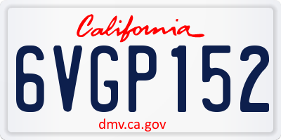 CA license plate 6VGP152