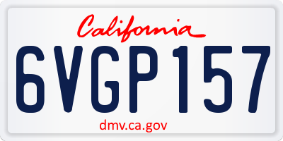 CA license plate 6VGP157