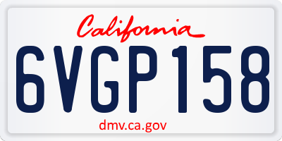 CA license plate 6VGP158