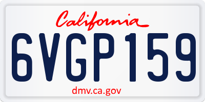 CA license plate 6VGP159