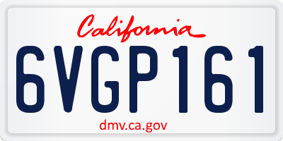 CA license plate 6VGP161