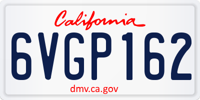 CA license plate 6VGP162