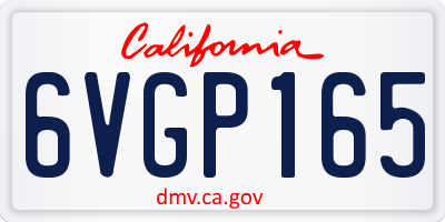 CA license plate 6VGP165