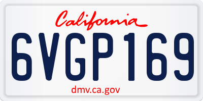 CA license plate 6VGP169