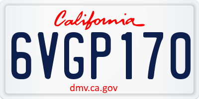 CA license plate 6VGP170