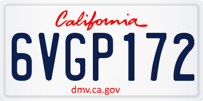 CA license plate 6VGP172