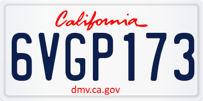 CA license plate 6VGP173