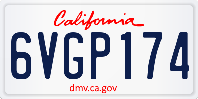 CA license plate 6VGP174