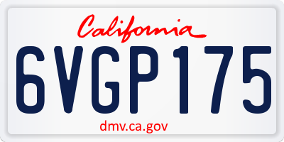CA license plate 6VGP175