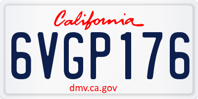 CA license plate 6VGP176